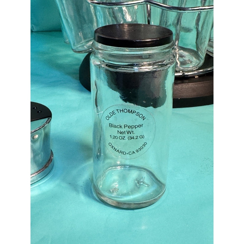 20 Jar Revolving Spice Rack Set Silver Black Glass Carousel Organizer with Lids - Picture 8 of 14